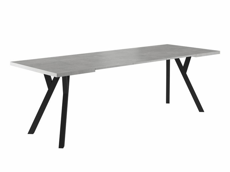 Veneti Rozkladací jedálenský stôl TATE - 90x90, betón / čierny